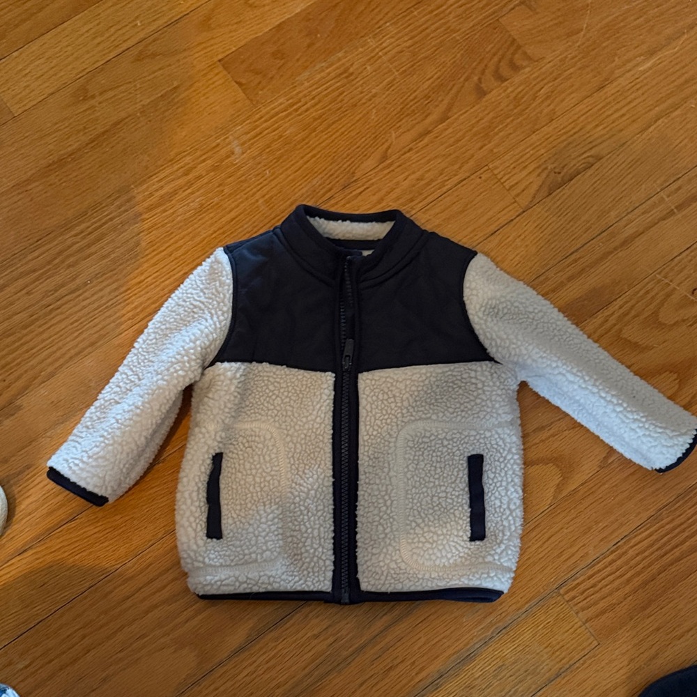 Old Navy Kids Sherpa Jacket - Navy and White